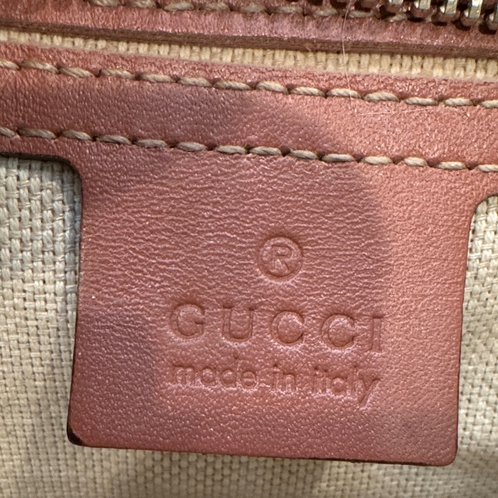 Authentic Gucci Pinkish Brown and Red Patterned Messenger Bag - Picture 13 of 16